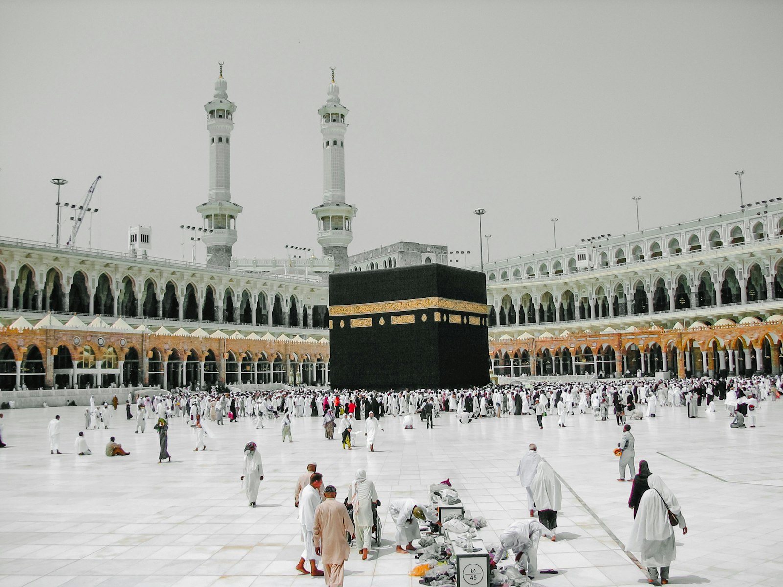 Pilgrims around the Kaaba in the Grand Mosque of Makkah